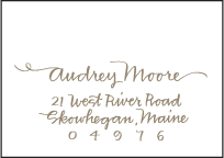 String Calligraphy Letterpress Reply Envelope Design Small