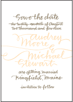 String Calligraphy Letterpress Save The Date Design Small
