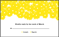 Sweet Daisy Letterpress Reply Postcard Front Design Small
