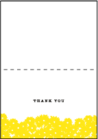Sweet Daisy Letterpress Thank You Card Fold Design Small