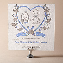Sweet Heart Letterpress Invitation Design Small
