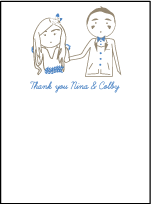 Sweet Heart Letterpress Thank You Card Flat Design Small