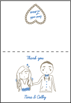 Sweet Heart Letterpress Thank You Card Fold Design Small