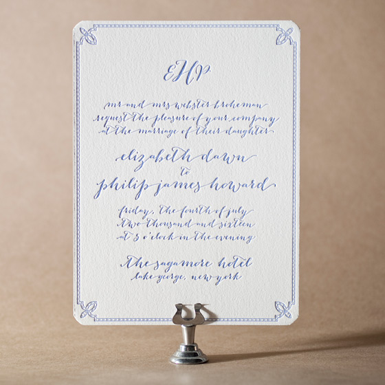 Tailored Letterpress Invitation Design Small