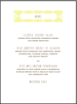 Tapestry Letterpress Menu Design Small