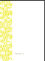 Tapestry Letterpress Thank You Card Flat Design Small