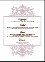 Tasha Letterpress Menu Design Small