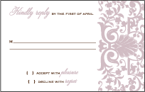 Tasha Letterpress Reply Postcard Front Design Small
