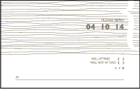 Threaded Letterpress Reply Postcard Front Design Small
