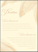 Traditional Palm Letterpress Direction Design Small