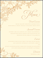 Traditional Palm Letterpress Menu Design Small