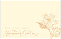 Traditional Palm Letterpress Reply Postcard Front Design Small