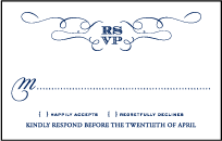 Traditional Script Letterpress Reply Postcard Front Design Small