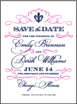 Traditional Script Letterpress Save The Date Design Small