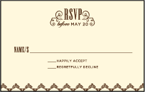 Under the Tree Letterpress Reply Postcard Front Design Small