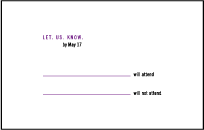 Unique Minimes Letterpress Reply Postcard Front Design Small