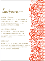 Ursula Letterpress Menu Design Small