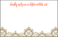 Ursula Letterpress Reply Postcard Front Design Small
