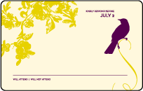 Vendage Letterpress Reply Postcard Front Design Small