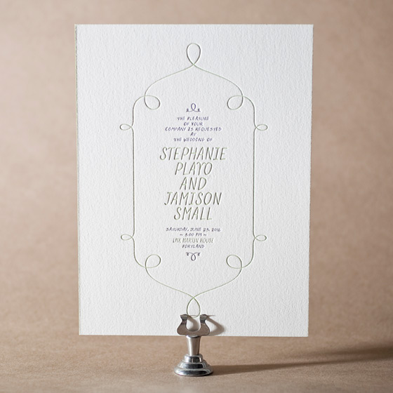 Vera Letterpress Invitation Design Small