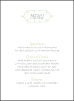 Vera Letterpress Menu Design Small
