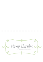 Vera Letterpress Thank You Card Fold Design Small