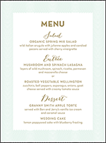 Viceroy Letterpress Menu Design Small