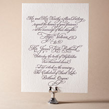 Victoria Calligraphy Letterpress Invitation Design Small