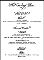 Victoria Calligraphy Letterpress Menu Design Small