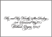 Victoria Calligraphy Letterpress Reply Envelope Design Small