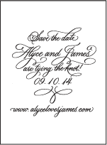 Victoria Calligraphy Letterpress Save The Date Design Small