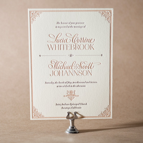 Victorian Elegance Letterpress Invitation Design Small