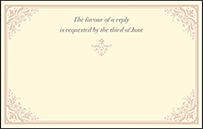 Victorian Elegance Letterpress Reply Postcard Front Design Small