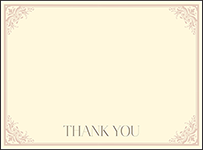 Victorian Elegance Letterpress Thank You Card Flat Design Small