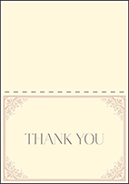 Victorian Elegance Letterpress Thank You Card Fold Design Small