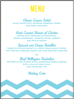 Vintage Beach Letterpress Menu Design Small
