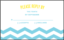 Vintage Beach Letterpress Reply Postcard Front Design Small