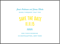 Vintage Beach Letterpress Save The Date Design Small