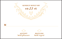 Vintage Garland Letterpress Reply Postcard Front Design Small