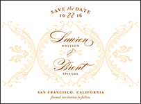 Vintage Garland Letterpress Save The Date Design Small