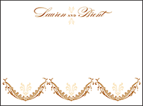 Vintage Garland Letterpress Thank You Card Flat Design Small