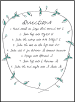Vintage Leaves Letterpress Direction Design Small