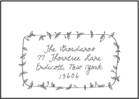 Vintage Leaves Letterpress Reply Envelope Design Small