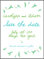 Vintage Leaves Letterpress Save The Date Design Small