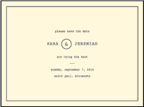 Vintage Librairie Letterpress Save The Date Design Small