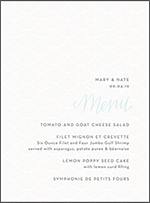 Wave Letterpress Menu Design Small