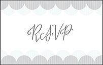 Wave Letterpress Reply Postcard Front Design Small