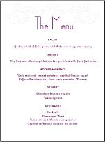 Weber Letterpress Menu Design Small
