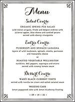 Westley Letterpress Menu Design Small