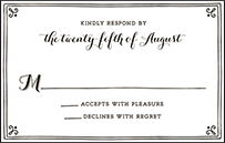 Westley Letterpress Reply Postcard Front Design Small